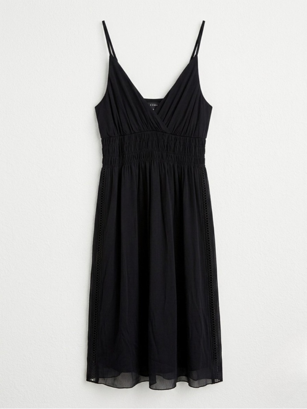 Axcess Elegant Black Spaghetti Strap Dress with adjustable straps.